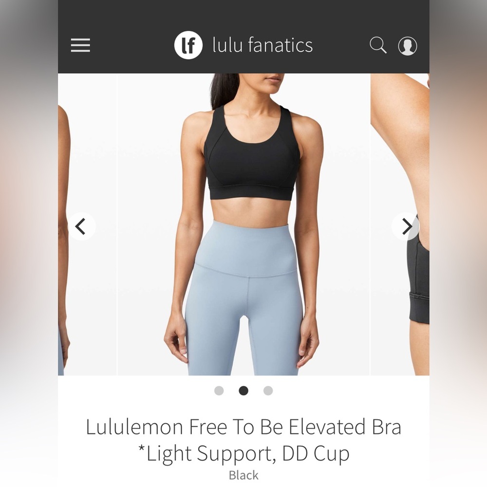 NWOT Lululemon free to be elevated bra size 8 in black